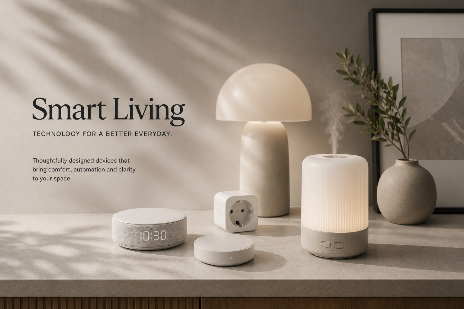 Technology that quietly improves everyday life.  Thoughtfully designed objects that bring comfort, automation and clarity to your space.